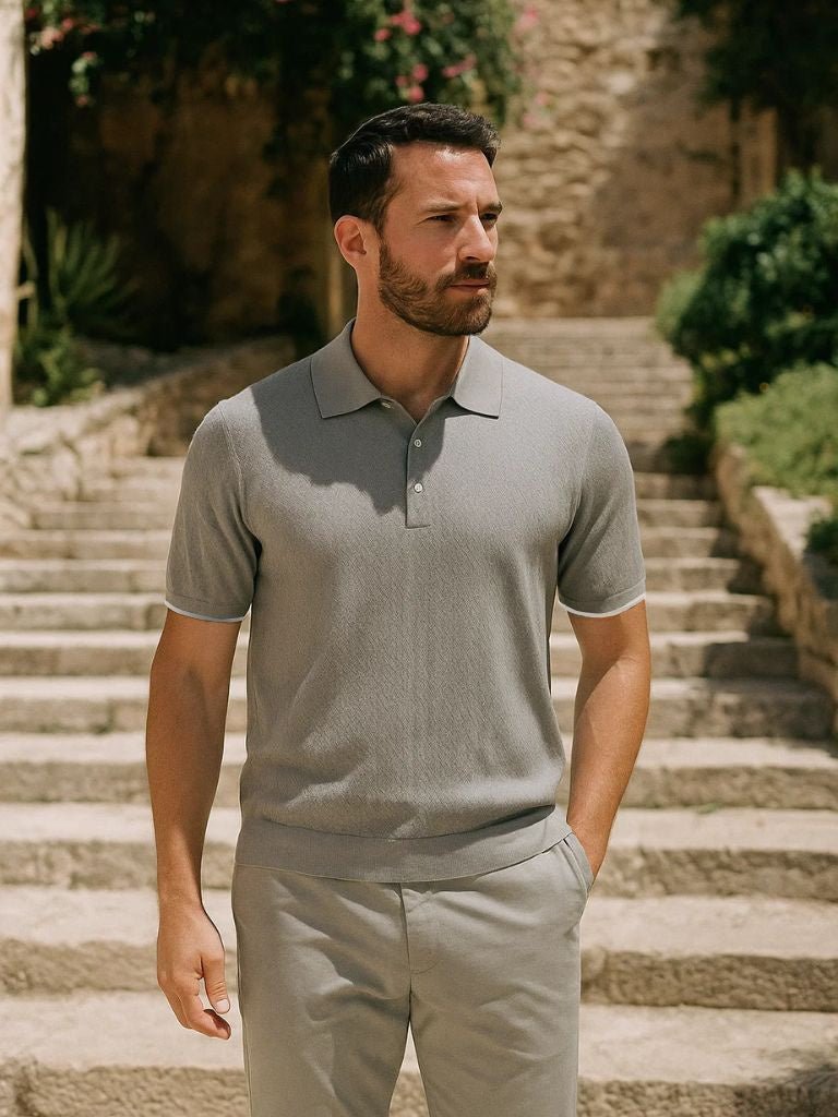 FEDERICO™ | Polo in maglia con motivo a chevron