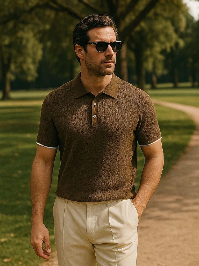 FEDERICO™ | Polo in maglia con motivo a chevron