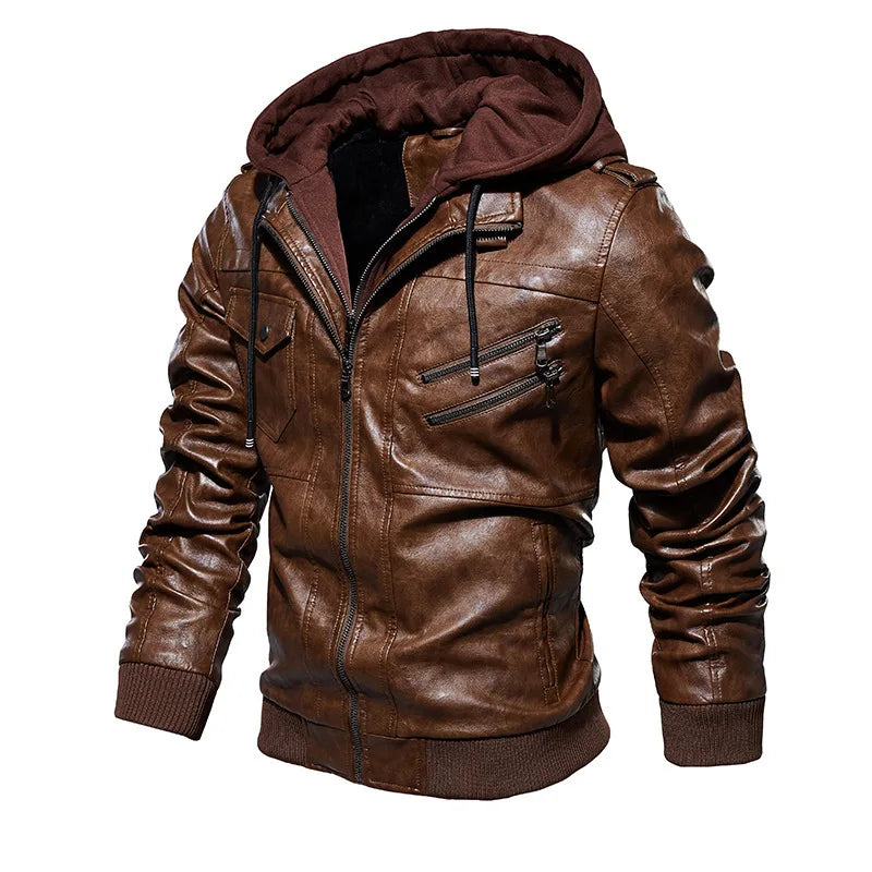 FEDERICO™ | Giacca in pelle con cappuccio