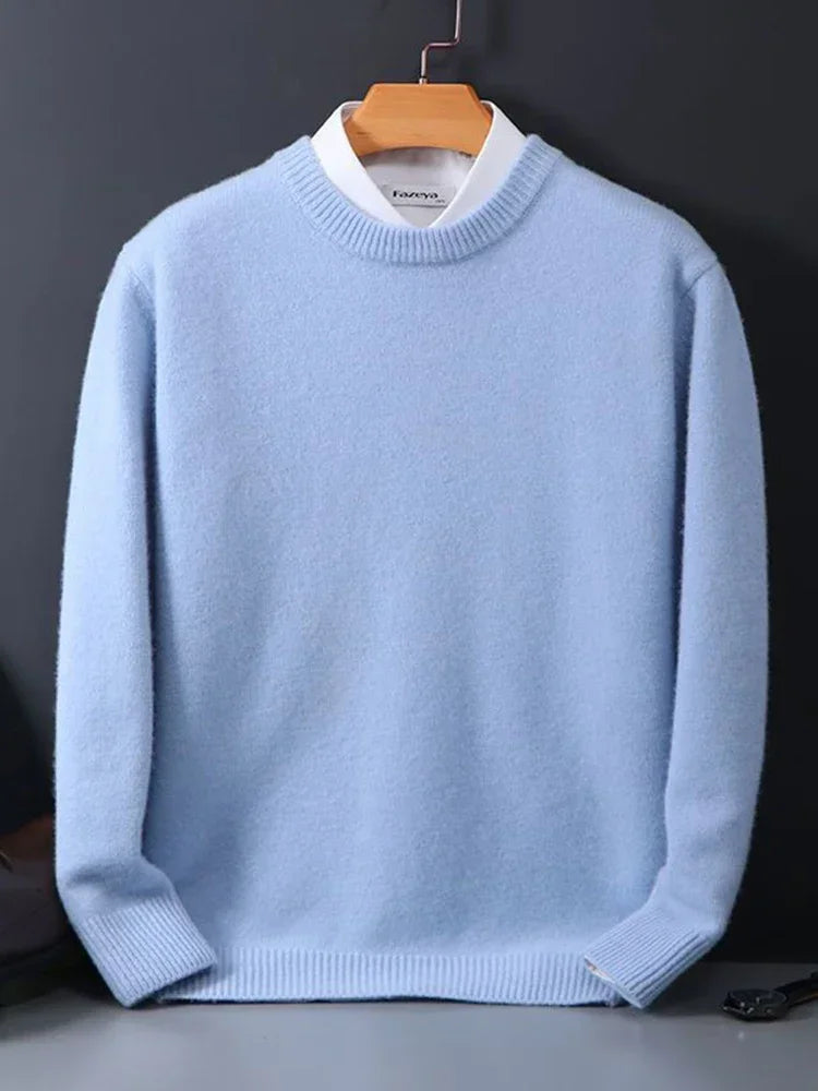 FEDERICO™ | Maglione cashmere uomo girocollo – maglia a trama fine