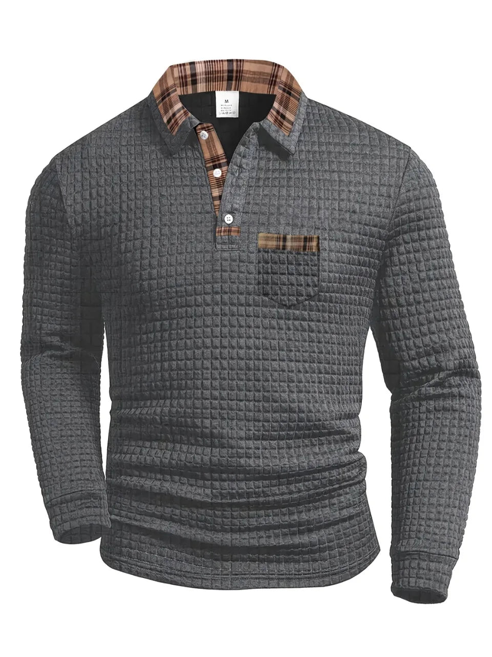 FEDERICO™ | Polo a maniche lunghe a quadri fini