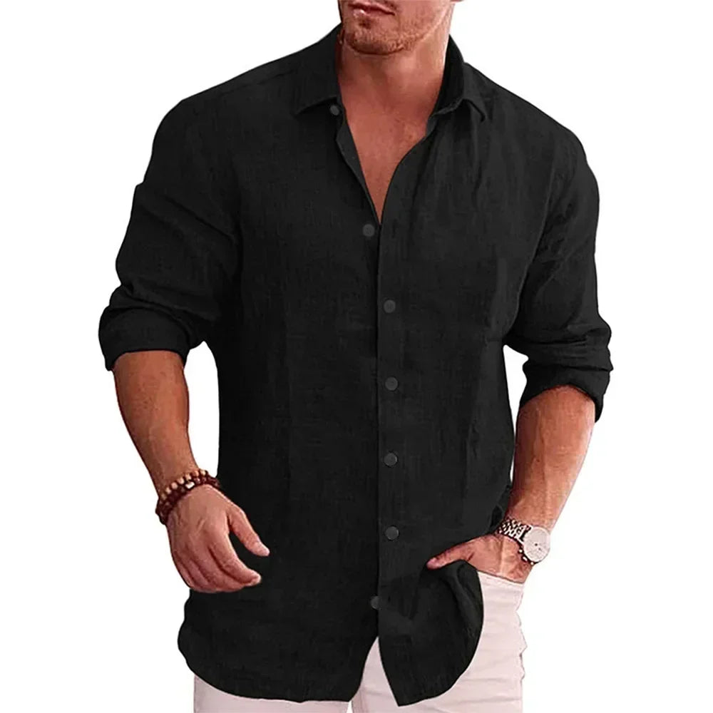 FEDERICO™ | Camicia a maniche lunghe in cotone e lino