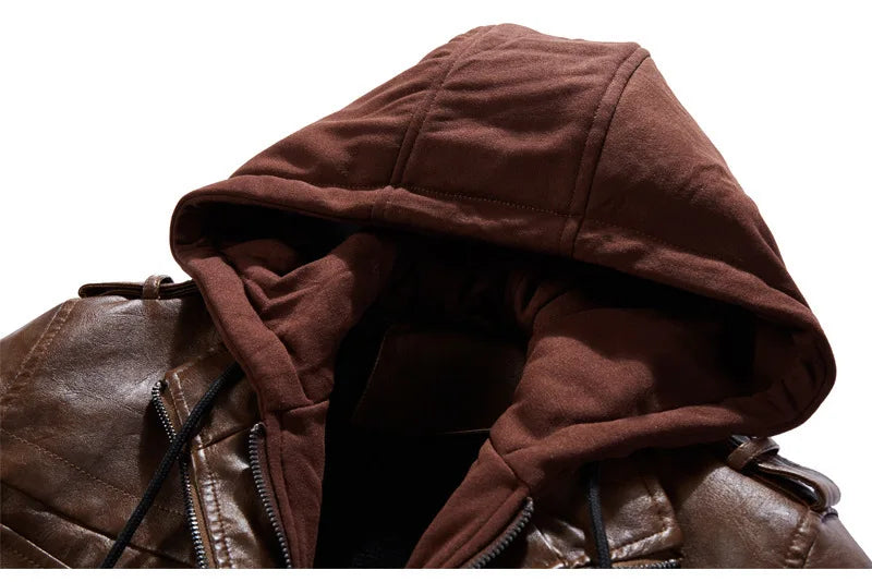 FEDERICO™ | Giacca in pelle con cappuccio