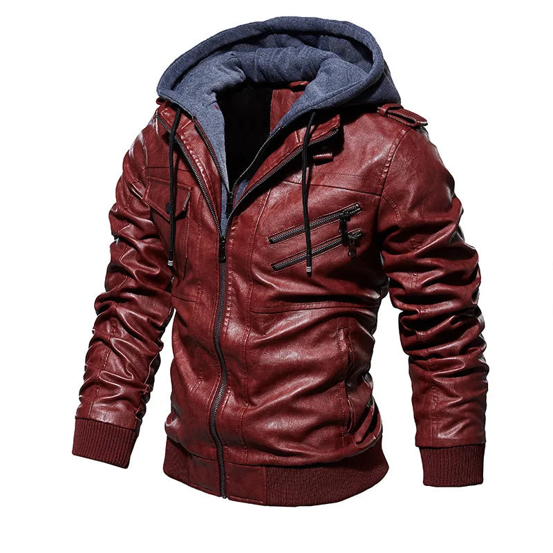 FEDERICO™ | Giacca in pelle con cappuccio