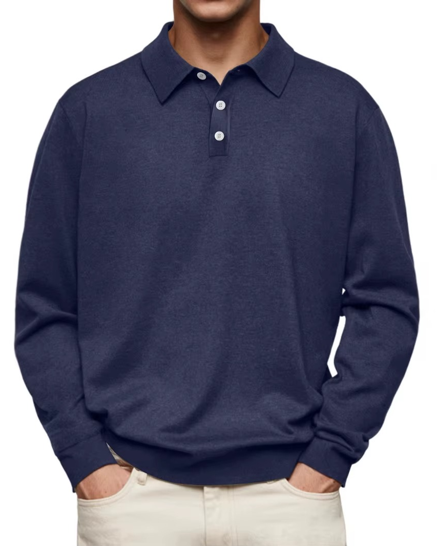 FEDERICO™ | Polo a maniche lunghe con colletto a contrasto