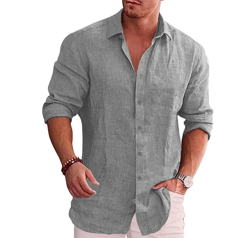 FEDERICO™ | Camicia a maniche lunghe in cotone e lino