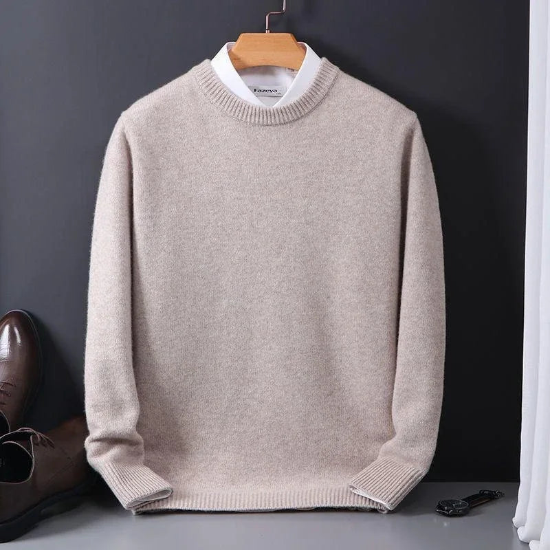 FEDERICO™ | Maglione cashmere uomo girocollo – maglia a trama fine