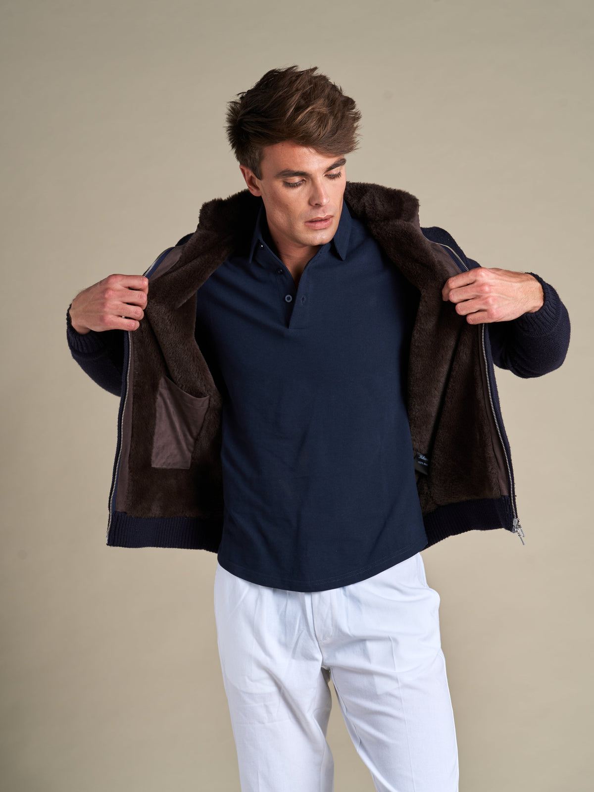 FEDERICO™ | Cardigan uomo invernale in misto lana – fodera in pelliccia