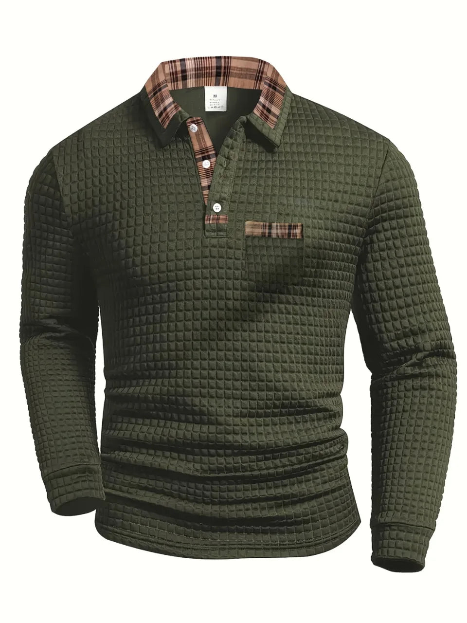 FEDERICO™ | Polo a maniche lunghe a quadri fini