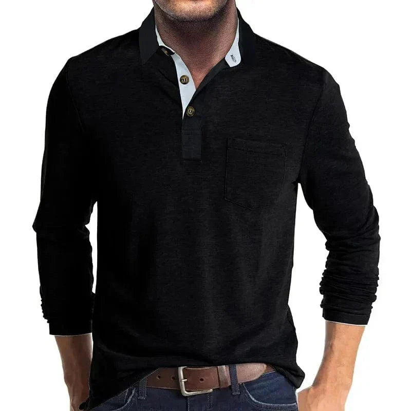 FEDERICO™ | Polo a maniche lunghe con tasca