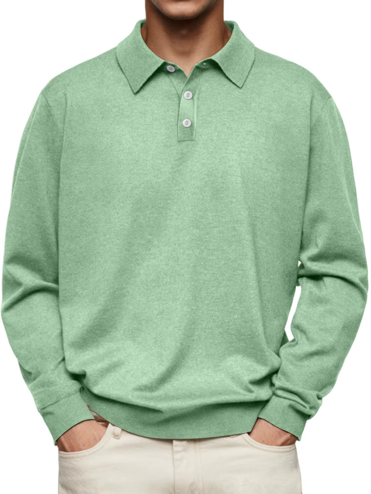 FEDERICO™ | Polo a maniche lunghe con colletto a contrasto