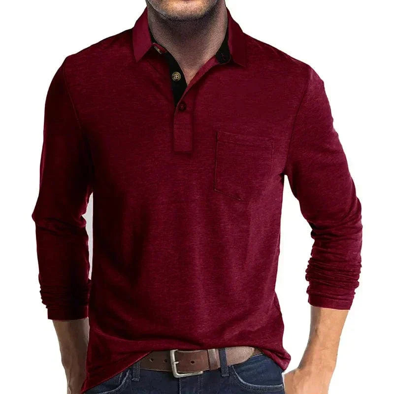 FEDERICO™ | Polo a maniche lunghe con tasca