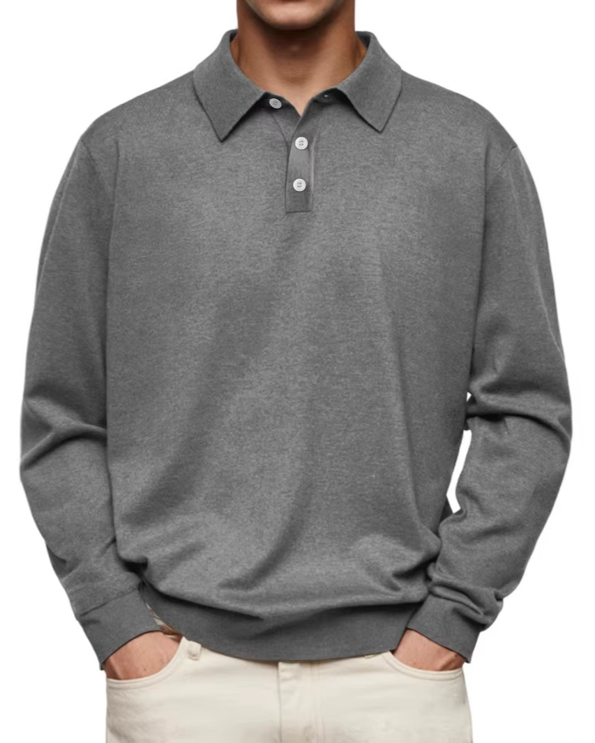 FEDERICO™ | Polo a maniche lunghe con colletto a contrasto