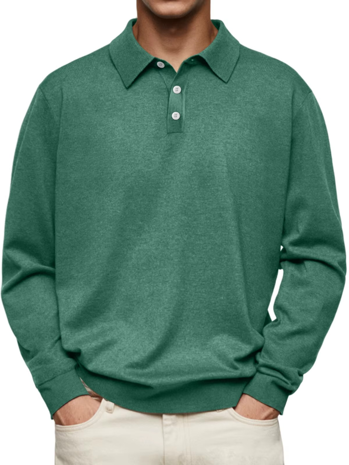 FEDERICO™ | Polo a maniche lunghe con colletto a contrasto