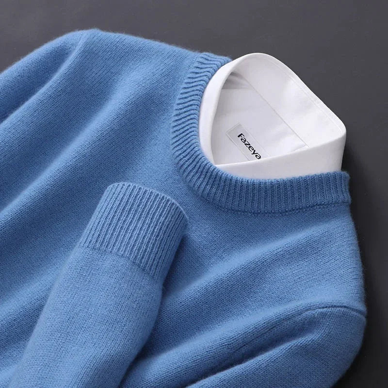 FEDERICO™ | Maglione cashmere uomo girocollo – maglia a trama fine