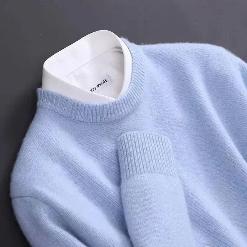 FEDERICO™ | Maglione cashmere uomo girocollo – maglia a trama fine
