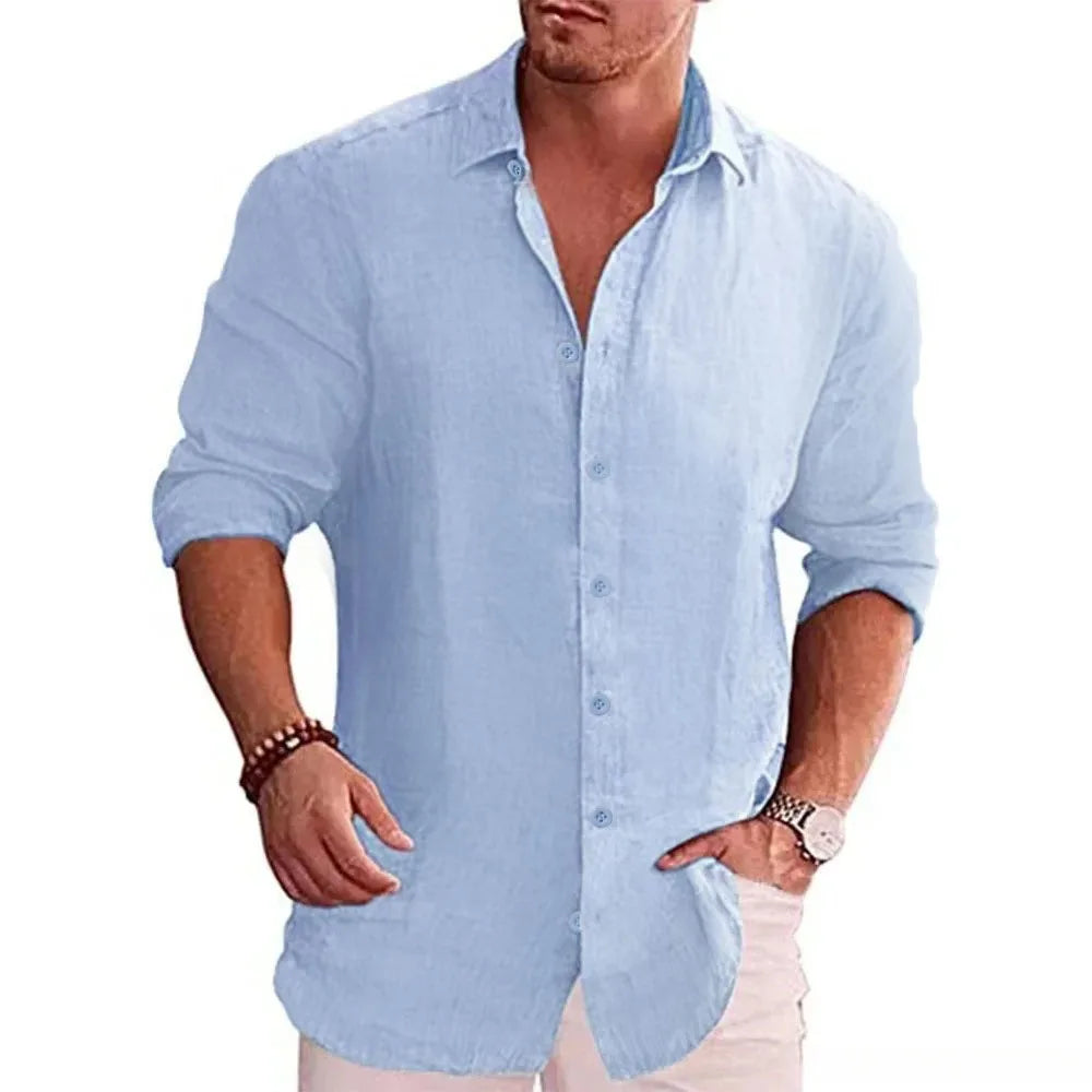 FEDERICO™ | Camicia a maniche lunghe in cotone e lino