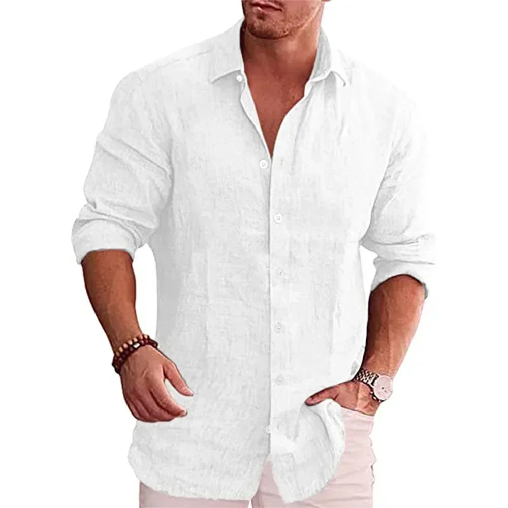 FEDERICO™ | Camicia a maniche lunghe in cotone e lino