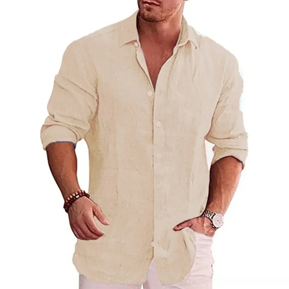 FEDERICO™ | Camicia a maniche lunghe in cotone e lino