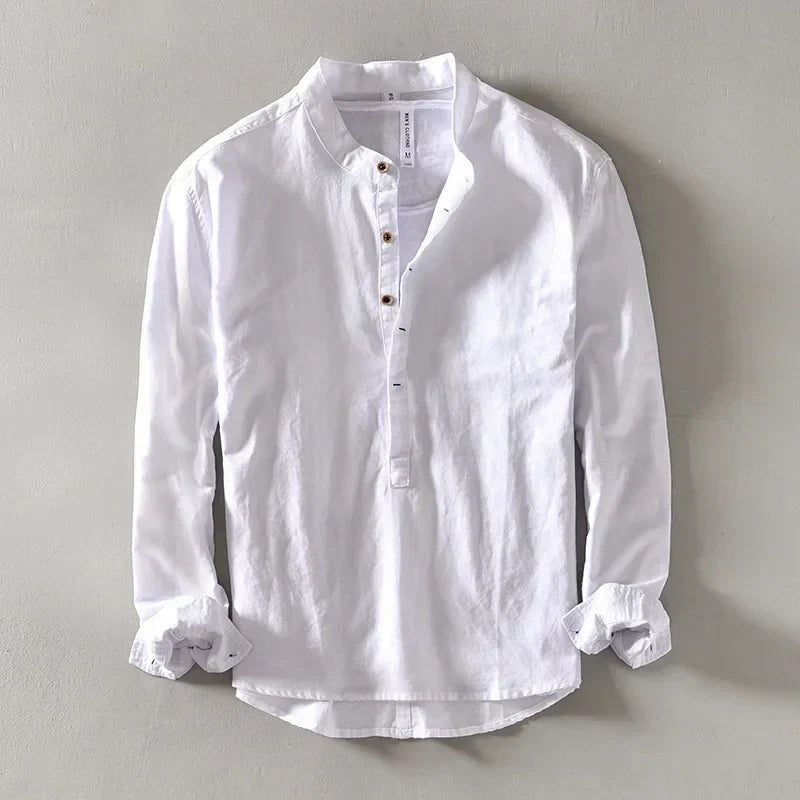 FEDERICO™ | Camicia a maniche corte senza colletto