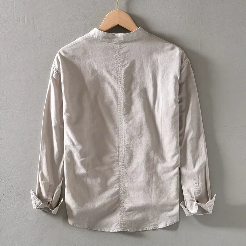 FEDERICO™ | Camicia a maniche corte senza colletto