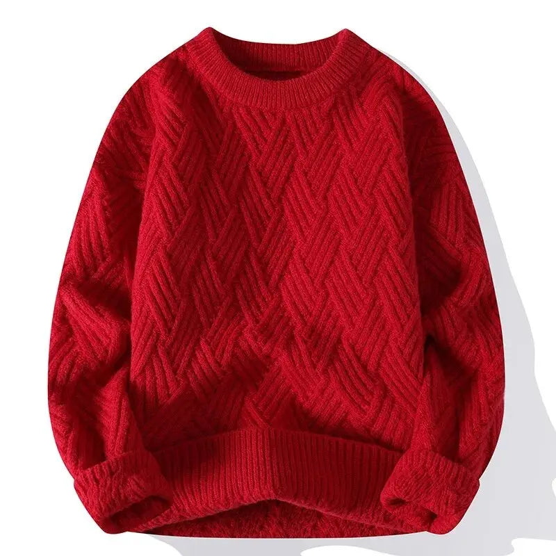 FEDERICO™ | Maglione uomo girocollo a fantasia – maglia testurizzata