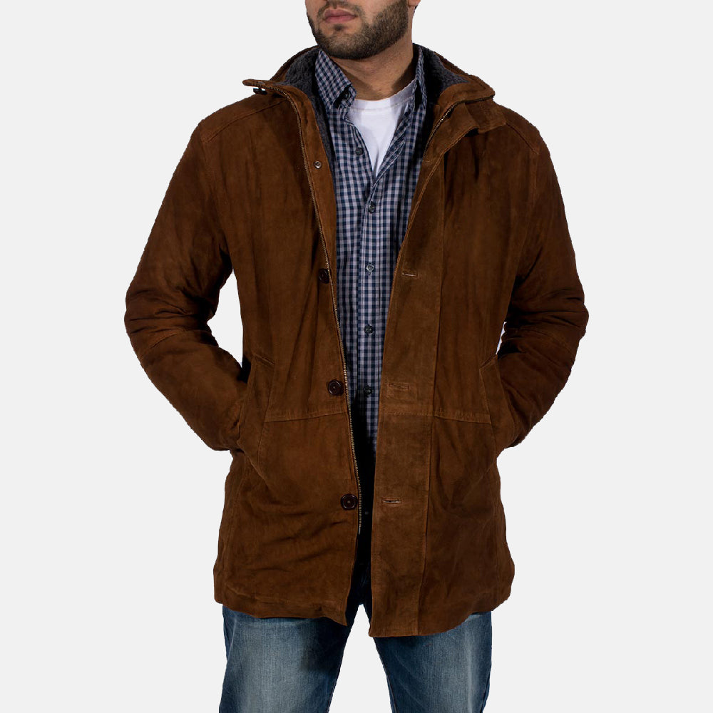 FEDERICO™ | Giacca camoscio uomo – pelle di capra, fodera in ecopelliccia