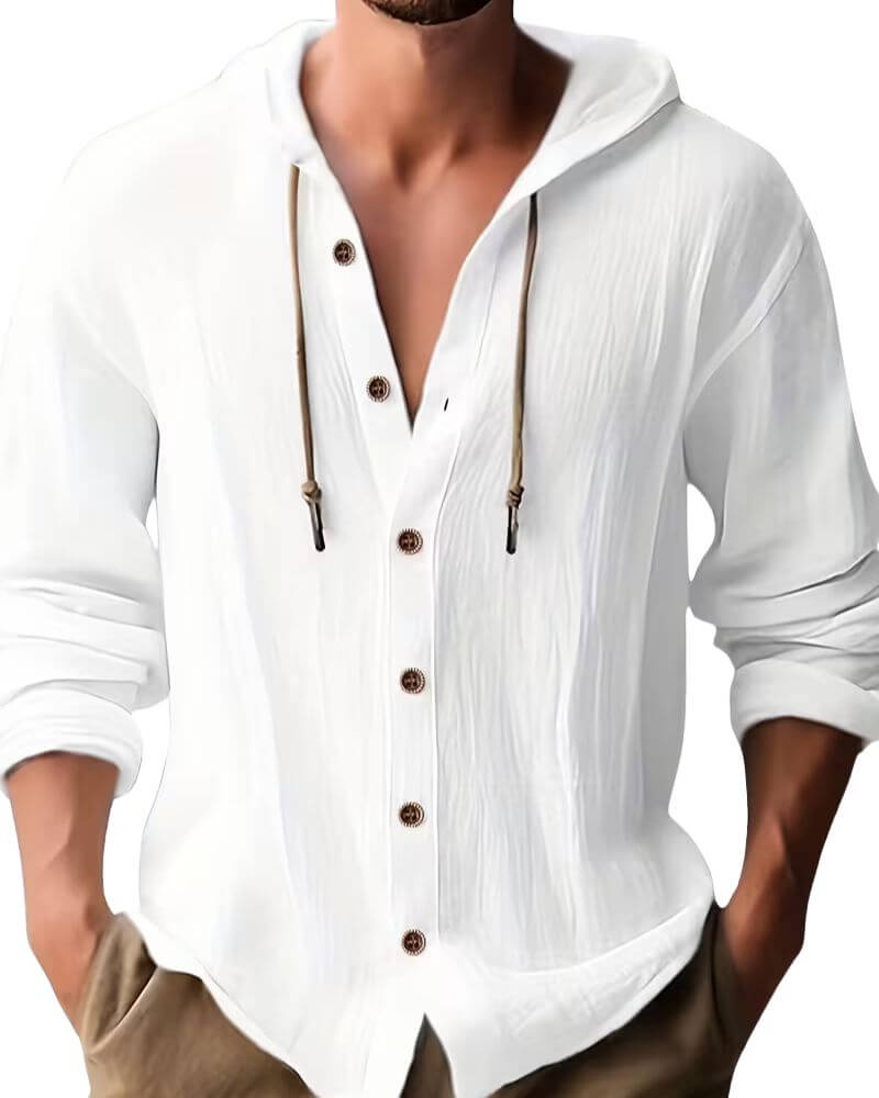 FEDERICO™ | Maglietta con cappuccio in misto lino