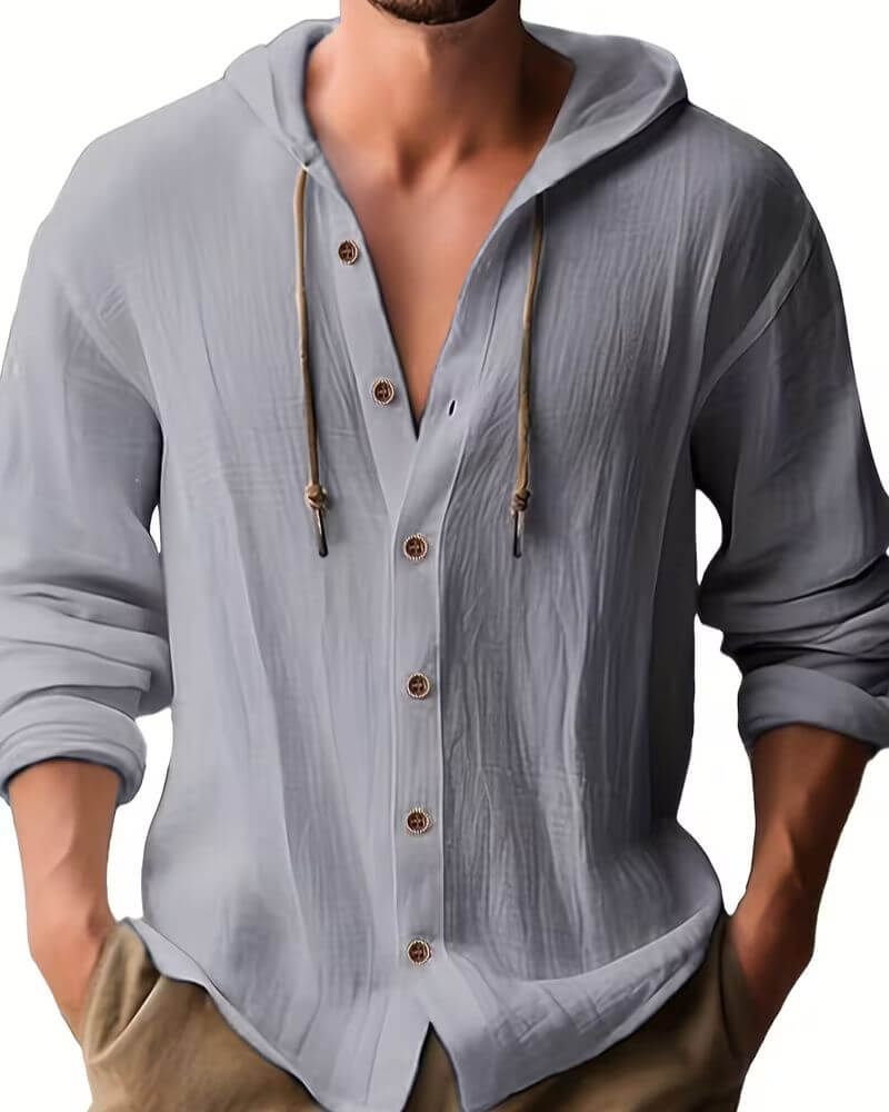 FEDERICO™ | Maglietta con cappuccio in misto lino