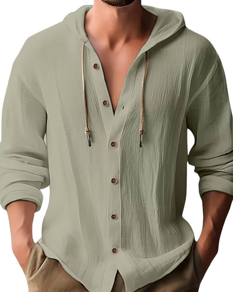 FEDERICO™ | Maglietta con cappuccio in misto lino