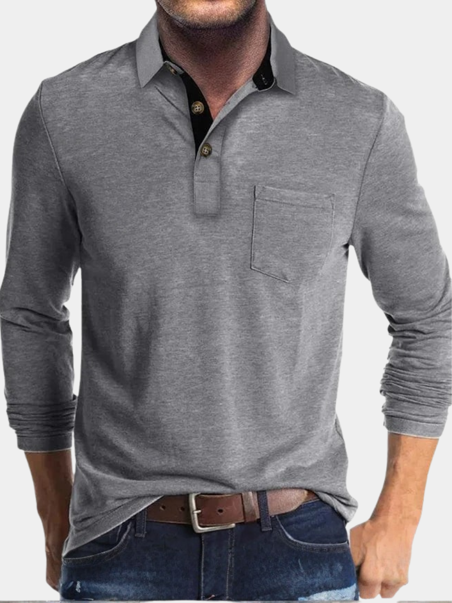 FEDERICO™ | Polo a maniche lunghe con tasca