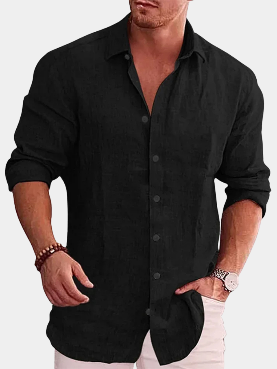 FEDERICO™ | Camicia a maniche lunghe in cotone e lino