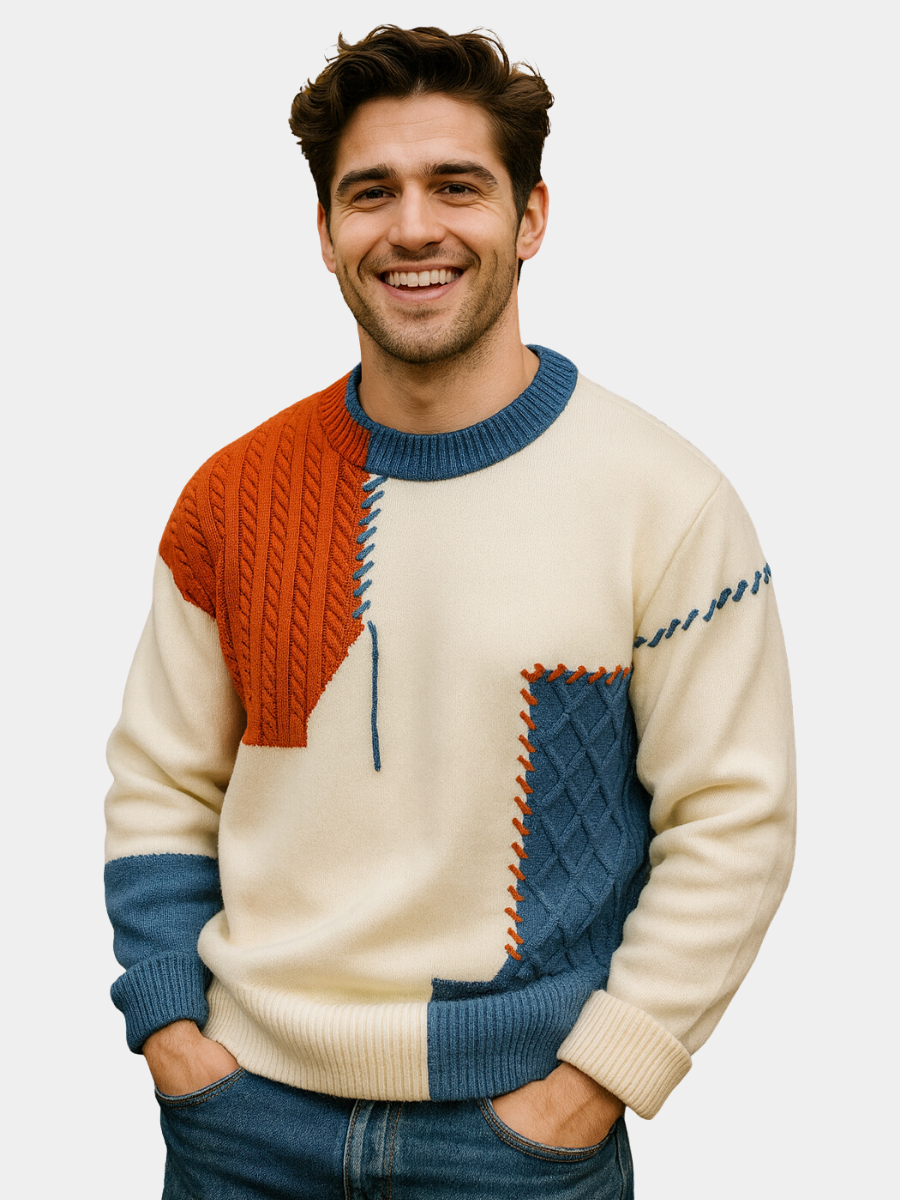 FEDERICO| MAGLIONE PATCHWORK DA UOMO