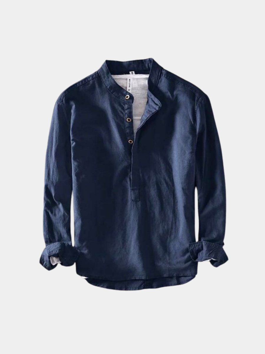FEDERICO™ | Camicia a maniche corte senza colletto