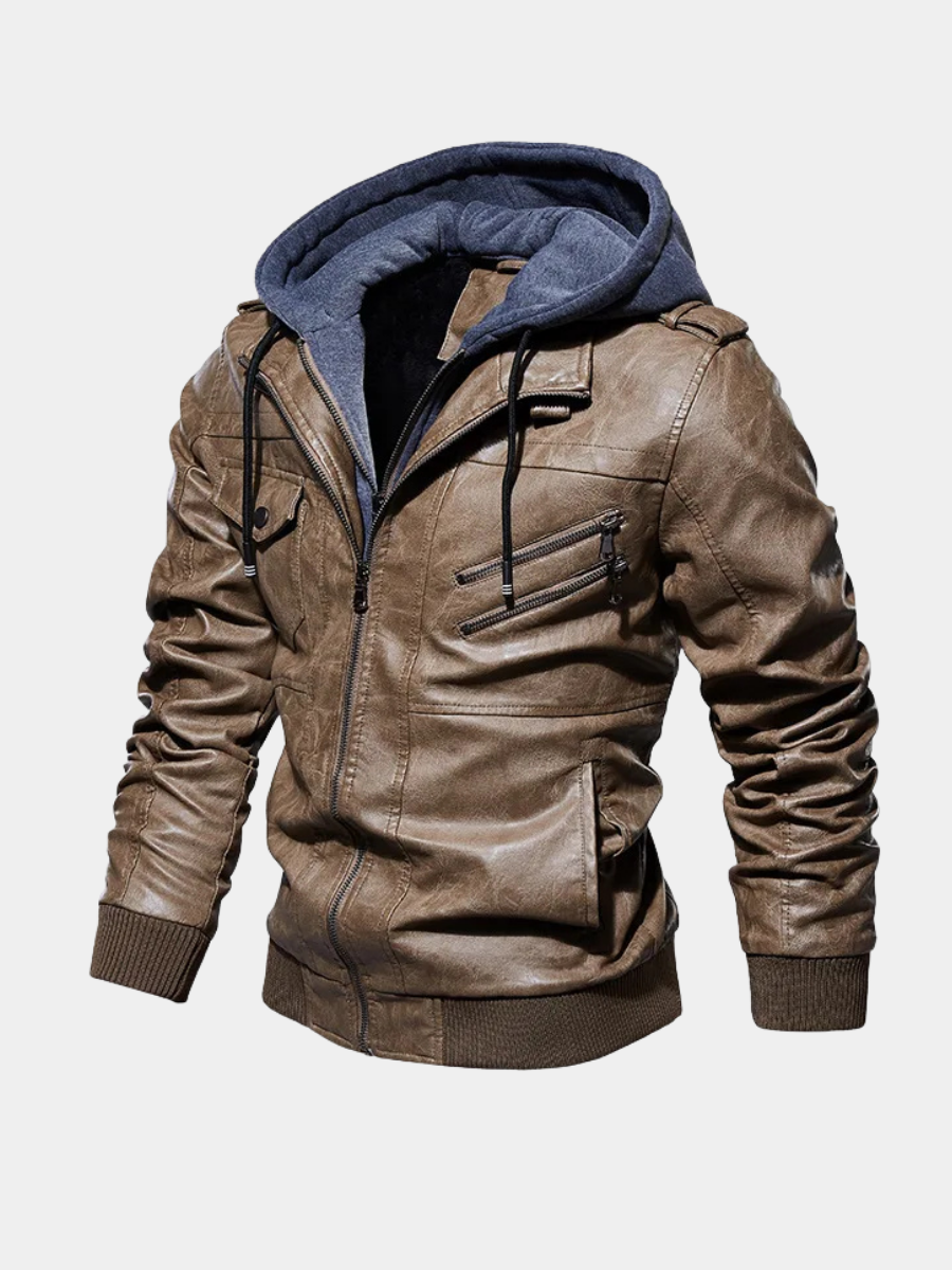 FEDERICO™ | Giacca in pelle con cappuccio