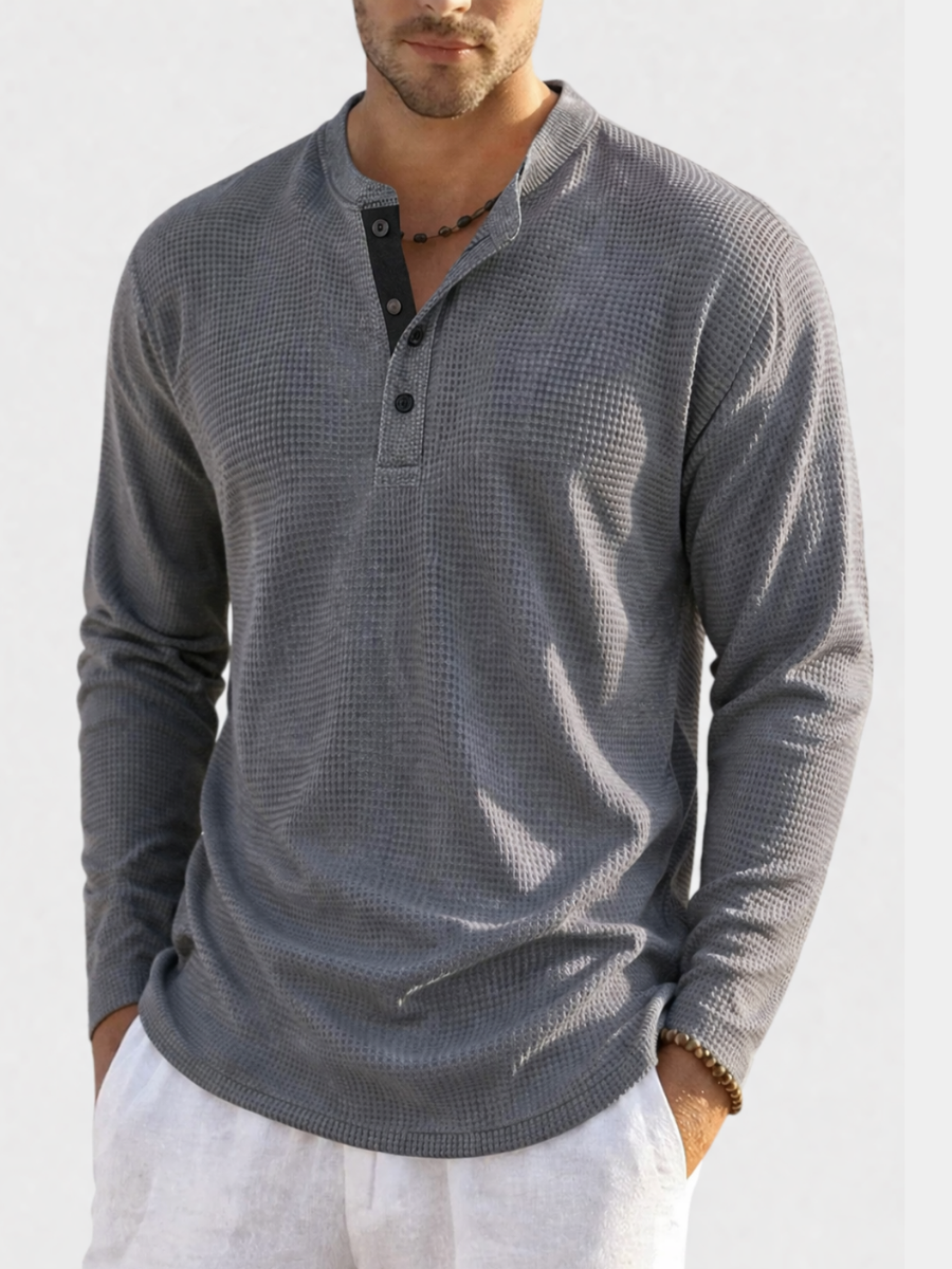 FEDERICO™ | Maglietta Henley a maglia a nido d'ape
