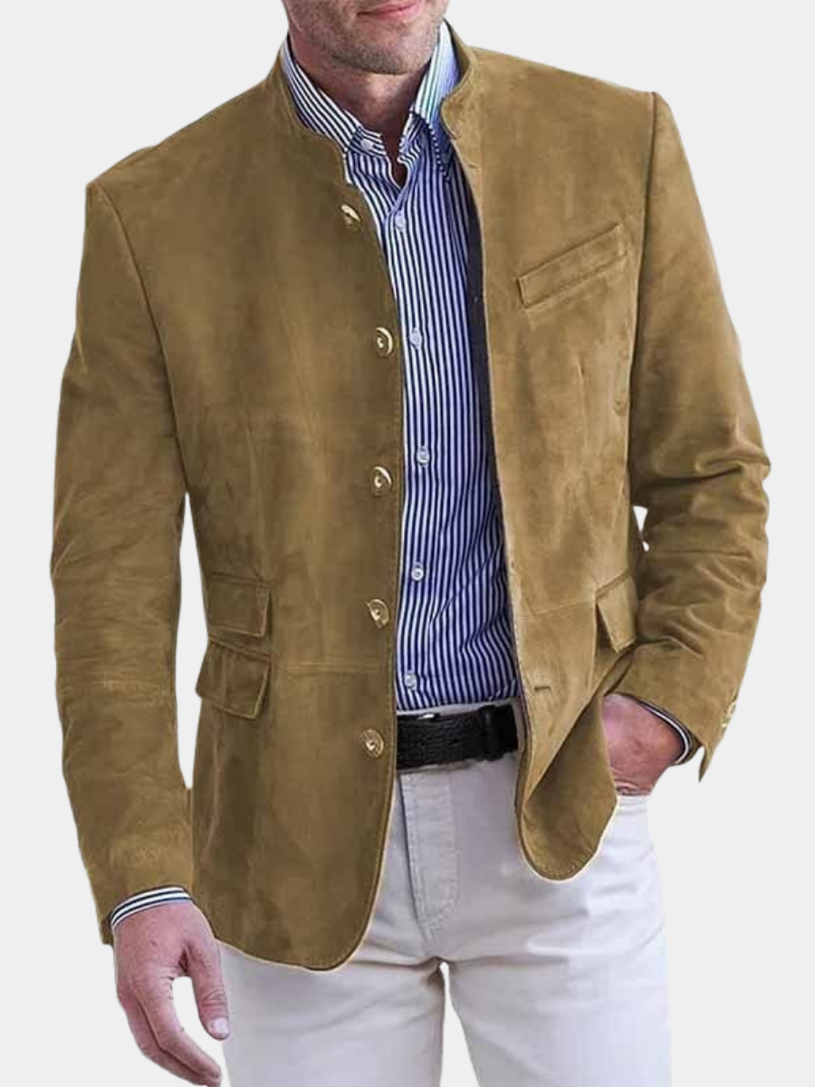 FEDERICO™ | Blazer in camoscio con colletto rialzato