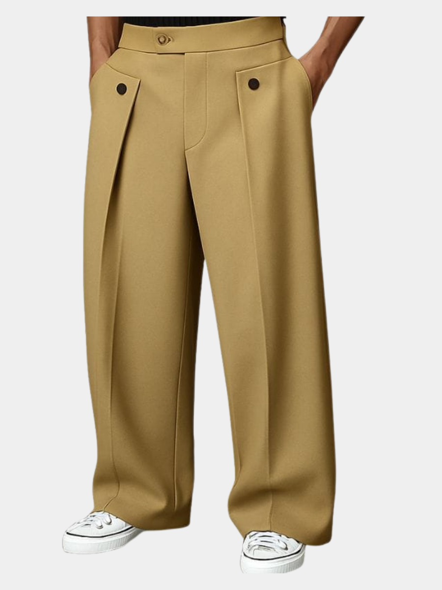 FEDERICO™ | Pantaloni a pieghe con bottoni