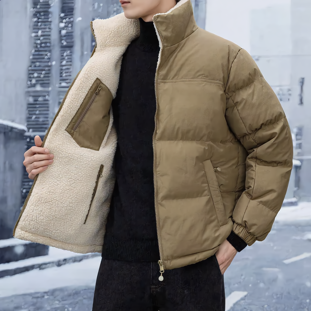 FEDERICO™ | Giacca reversibile uomo foderata in pile – due stili