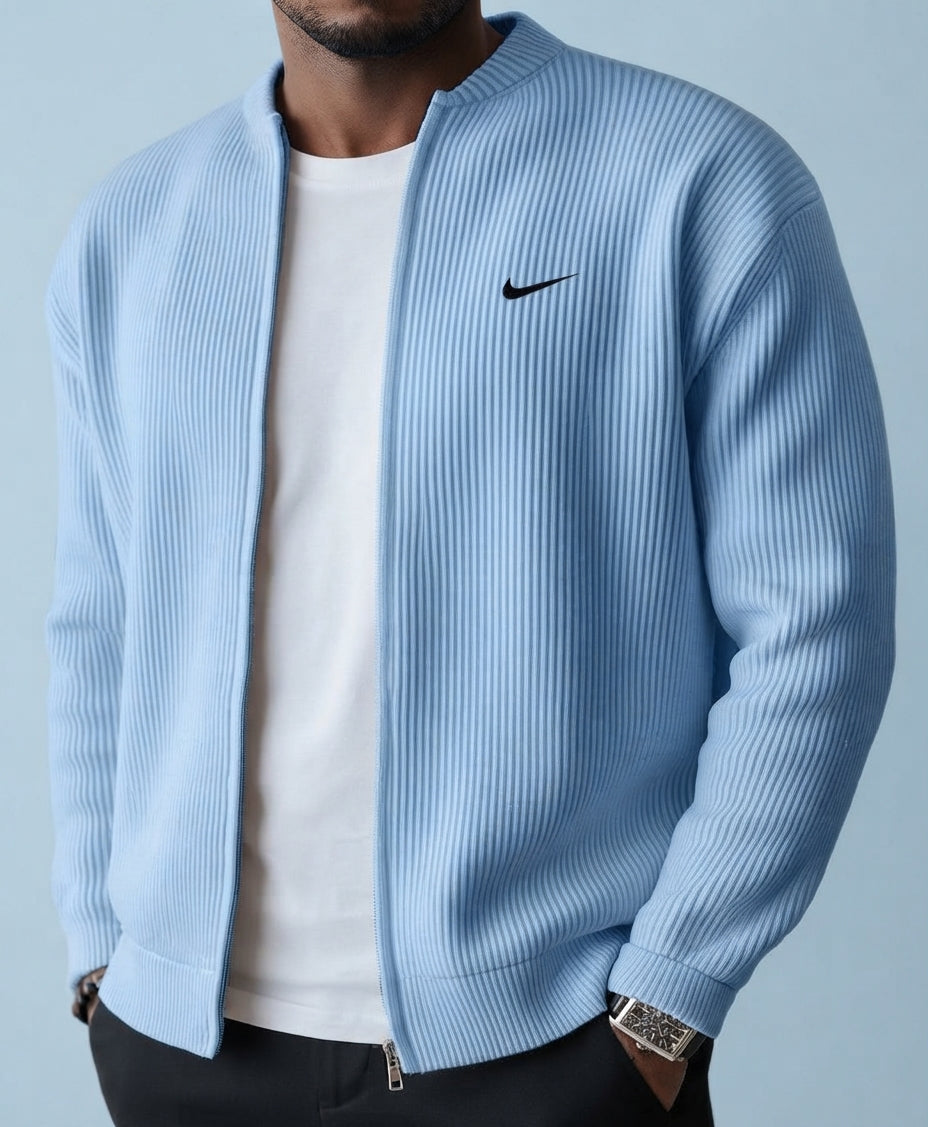 FEDERICO™ | Giacca cardigan in maglia a coste con cerniera
