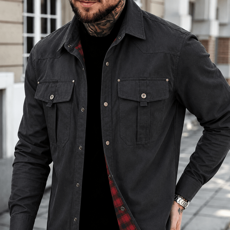 FEDERICO™ | Giacca camicia uomo leggera – interno a quadri