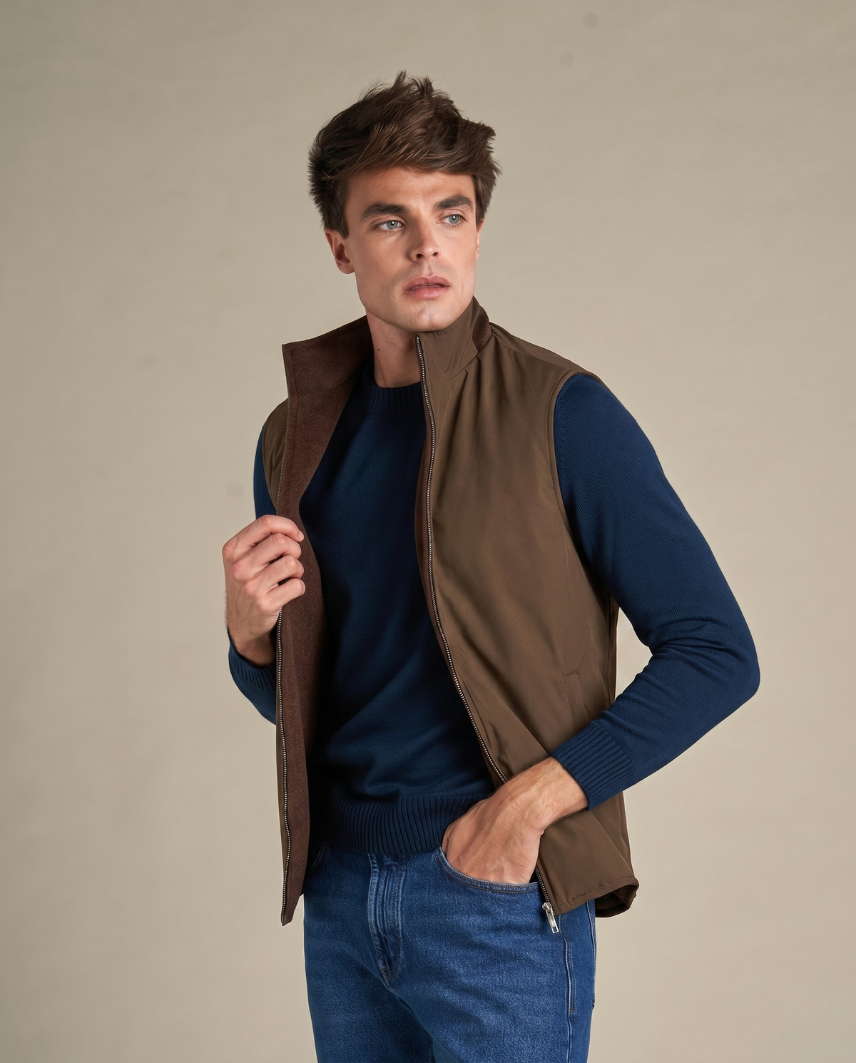 FEDERICO™ | Gilet uomo in lana reversibile – due look in uno