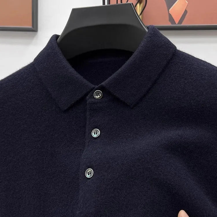 Maglione polo uomo in maglia morbida