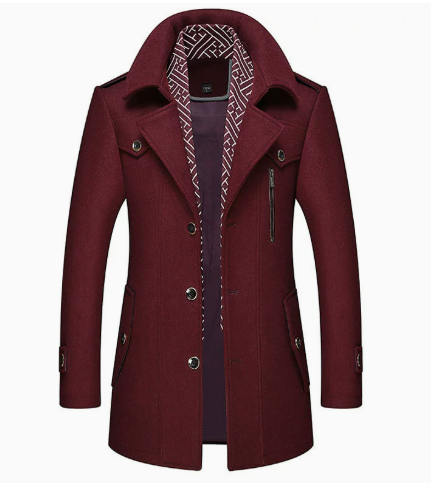 FEDERICO™ | Cappotto uomo in pura lana vergine – sciarpa removibile