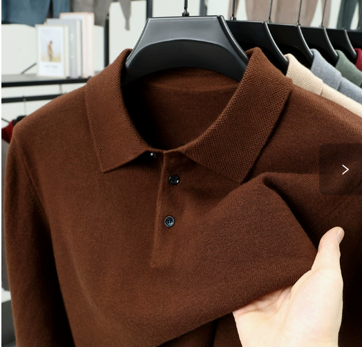 Maglione polo uomo in maglia morbida