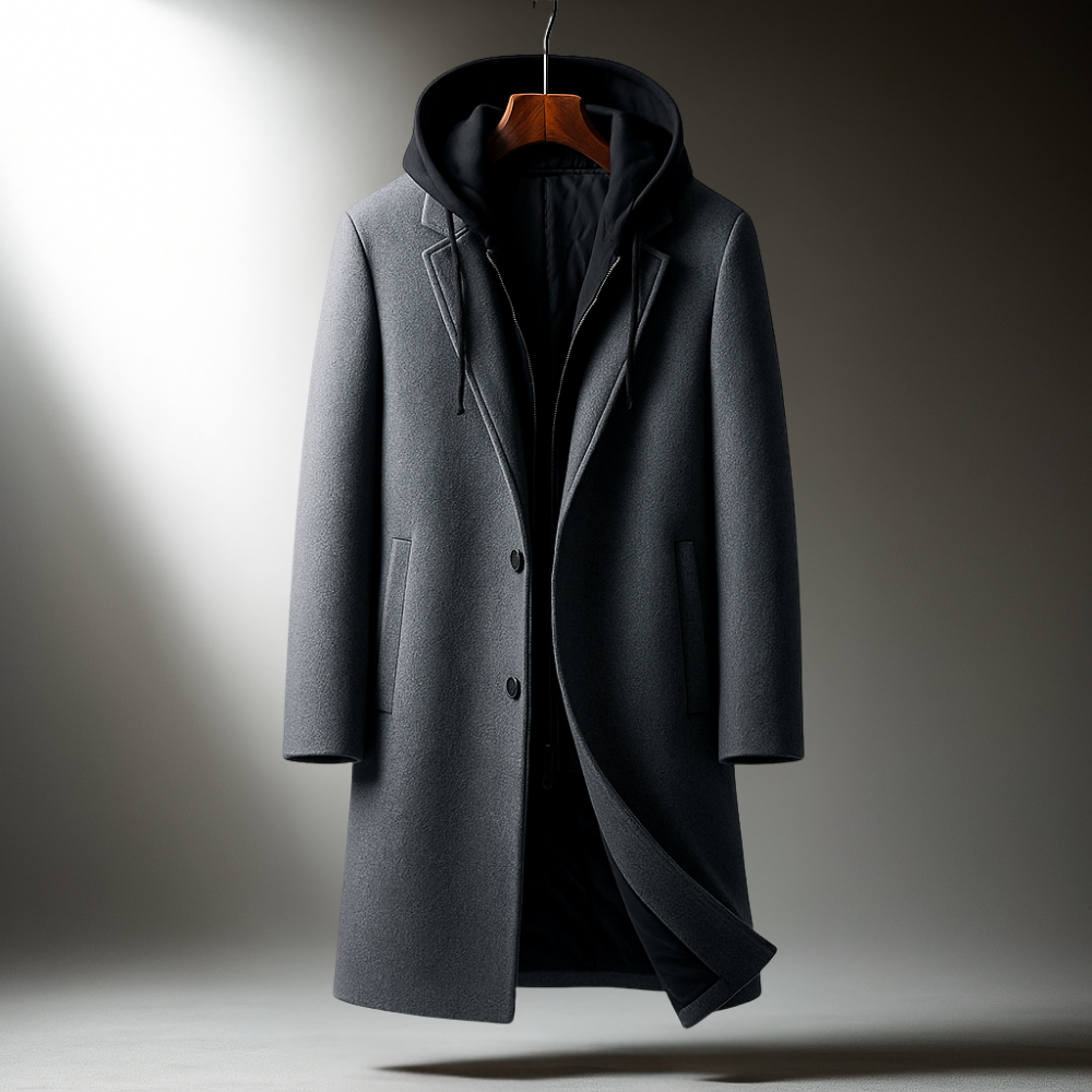 FEDERICO™ | Cappotto da uomo in lana con cappuccio