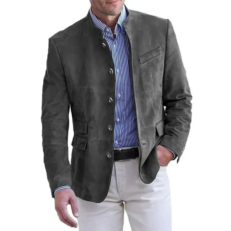 FEDERICO™ | Blazer in camoscio con colletto rialzato