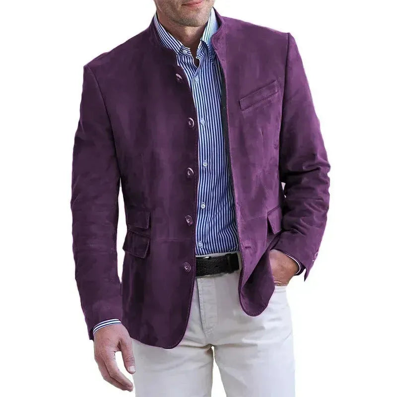 FEDERICO™ | Blazer in camoscio con colletto rialzato