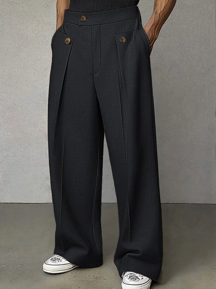 FEDERICO™ | Pantaloni a pieghe con bottoni