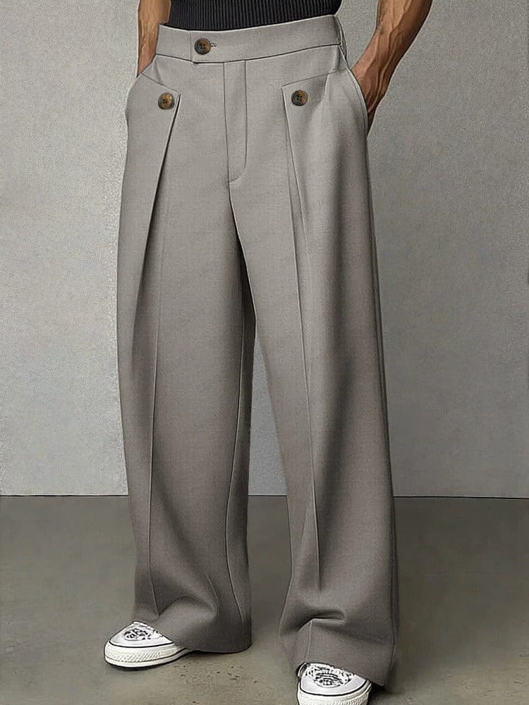 FEDERICO™ | Pantaloni a pieghe con bottoni